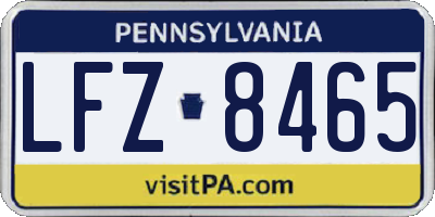 PA license plate LFZ8465