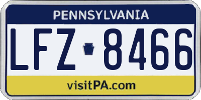 PA license plate LFZ8466