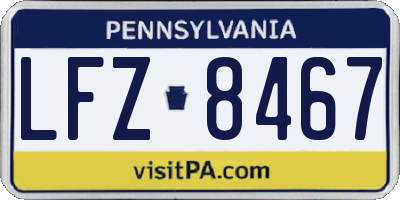 PA license plate LFZ8467