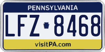 PA license plate LFZ8468