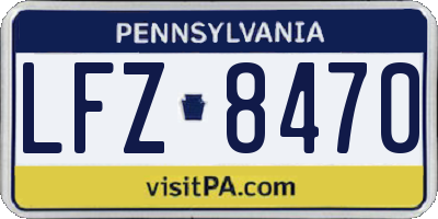 PA license plate LFZ8470