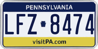 PA license plate LFZ8474