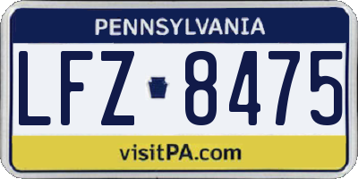 PA license plate LFZ8475