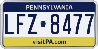 PA license plate LFZ8477