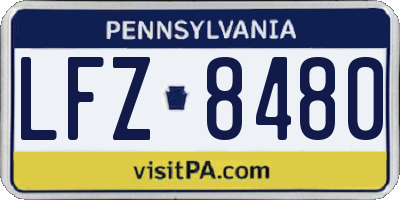 PA license plate LFZ8480