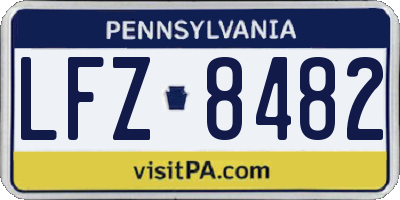 PA license plate LFZ8482