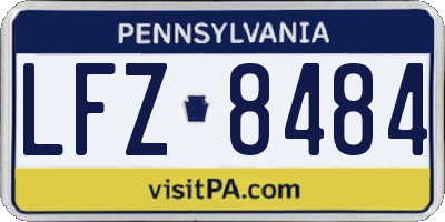 PA license plate LFZ8484