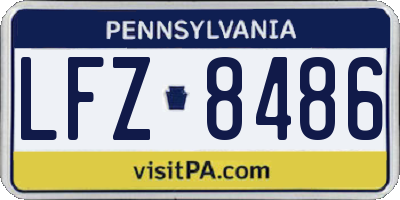 PA license plate LFZ8486