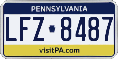 PA license plate LFZ8487