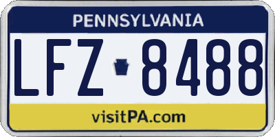 PA license plate LFZ8488