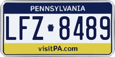 PA license plate LFZ8489