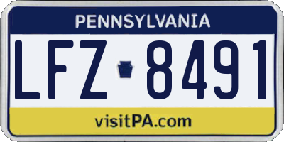PA license plate LFZ8491