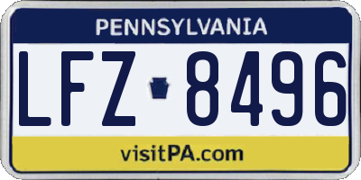 PA license plate LFZ8496