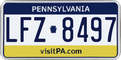 PA license plate LFZ8497