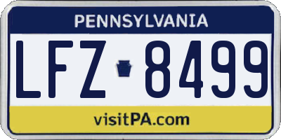 PA license plate LFZ8499
