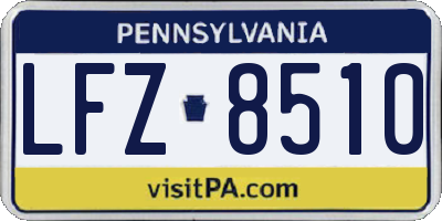 PA license plate LFZ8510