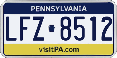 PA license plate LFZ8512