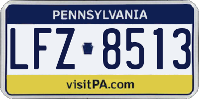 PA license plate LFZ8513