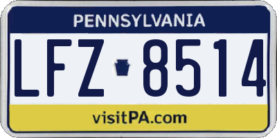 PA license plate LFZ8514