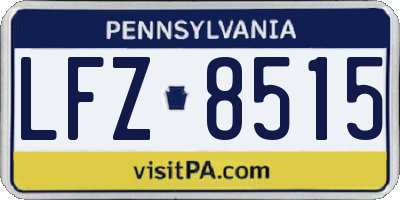 PA license plate LFZ8515