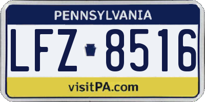 PA license plate LFZ8516