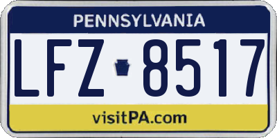 PA license plate LFZ8517
