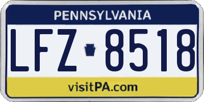 PA license plate LFZ8518