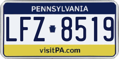 PA license plate LFZ8519