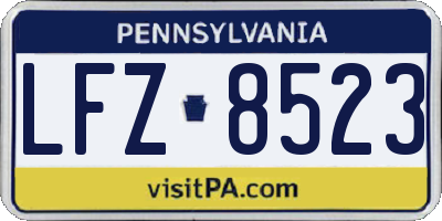 PA license plate LFZ8523