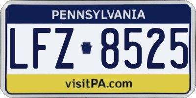 PA license plate LFZ8525