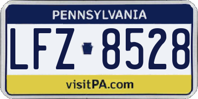 PA license plate LFZ8528