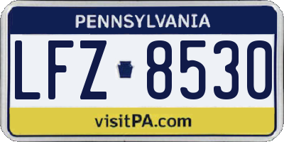 PA license plate LFZ8530