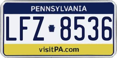 PA license plate LFZ8536