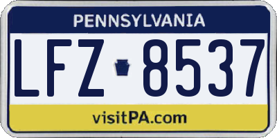 PA license plate LFZ8537