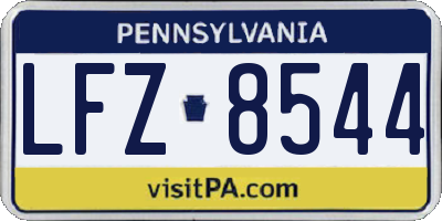 PA license plate LFZ8544