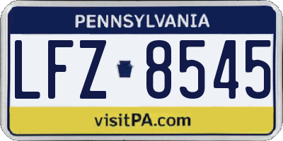 PA license plate LFZ8545