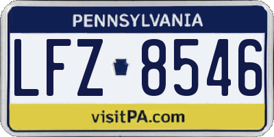 PA license plate LFZ8546
