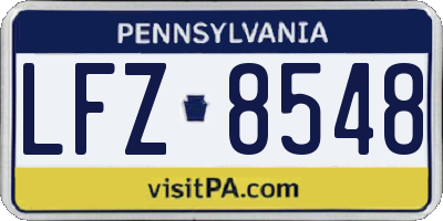 PA license plate LFZ8548