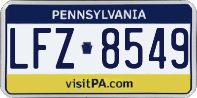 PA license plate LFZ8549