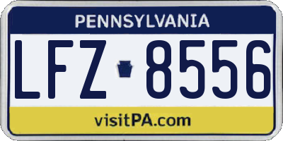 PA license plate LFZ8556