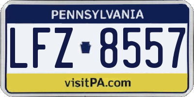 PA license plate LFZ8557