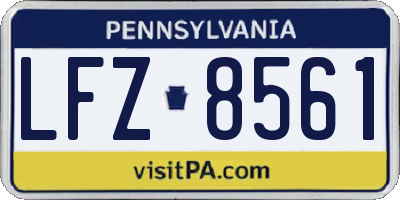 PA license plate LFZ8561