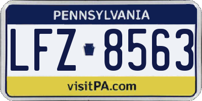 PA license plate LFZ8563
