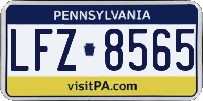 PA license plate LFZ8565