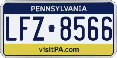 PA license plate LFZ8566