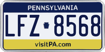 PA license plate LFZ8568