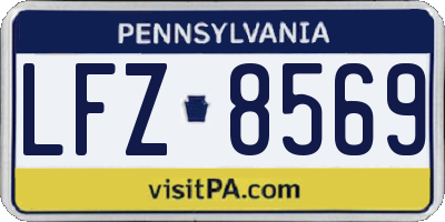 PA license plate LFZ8569