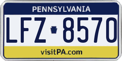 PA license plate LFZ8570