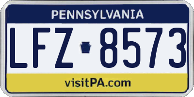 PA license plate LFZ8573