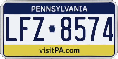 PA license plate LFZ8574